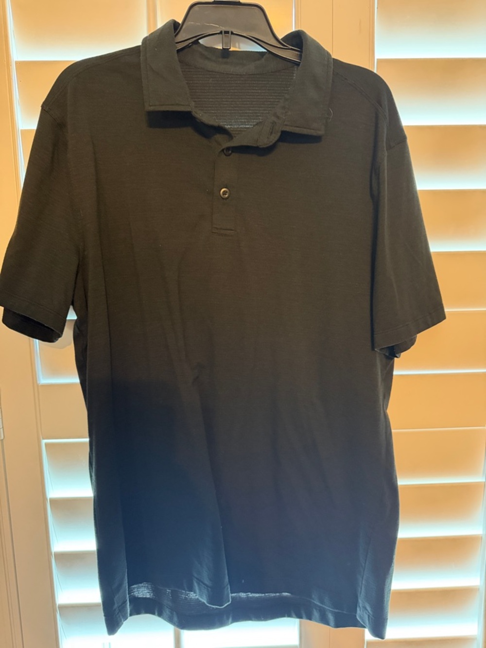lululemon athletica Black Short-Sleeve Polo